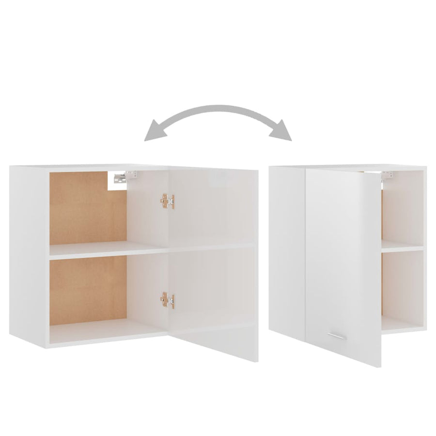 Bovenkast Lyon 50x31x60 cm bewerkt hout hoogglans wit