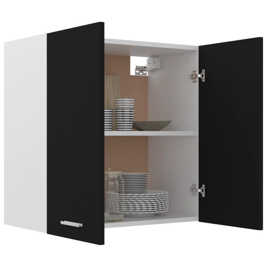 Hangkast 60x31x60 cm bewerkt hout zwart Hangkast 60 cm