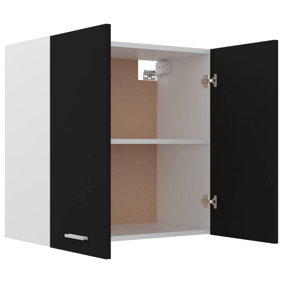 Hangkast 60x31x60 cm bewerkt hout zwart Hangkast 60 cm
