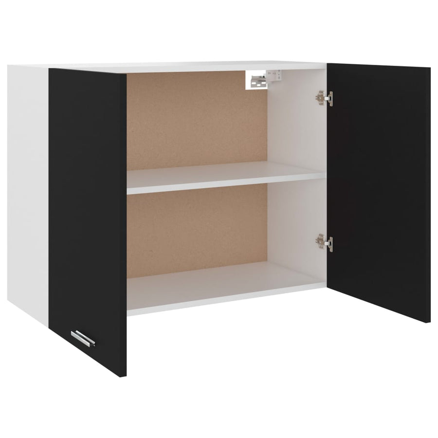 Hangkast 80x31x60 cm bewerkt hout zwart Hangkast 80 cm