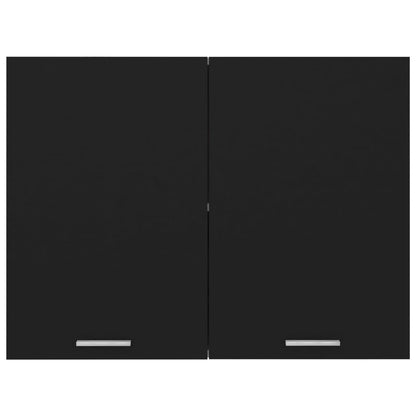 Hangkast 80x31x60 cm bewerkt hout zwart Hangkast 80 cm