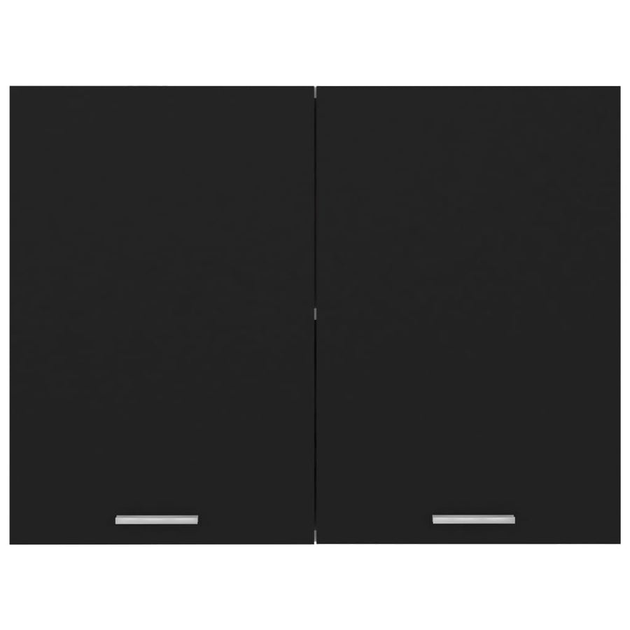 Hangkast 80x31x60 cm bewerkt hout zwart Hangkast 80 cm