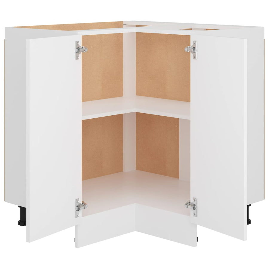 Hoekonderkast 75,5x75,5x80,5 cm bewerkt hout wit Hoekonderkast