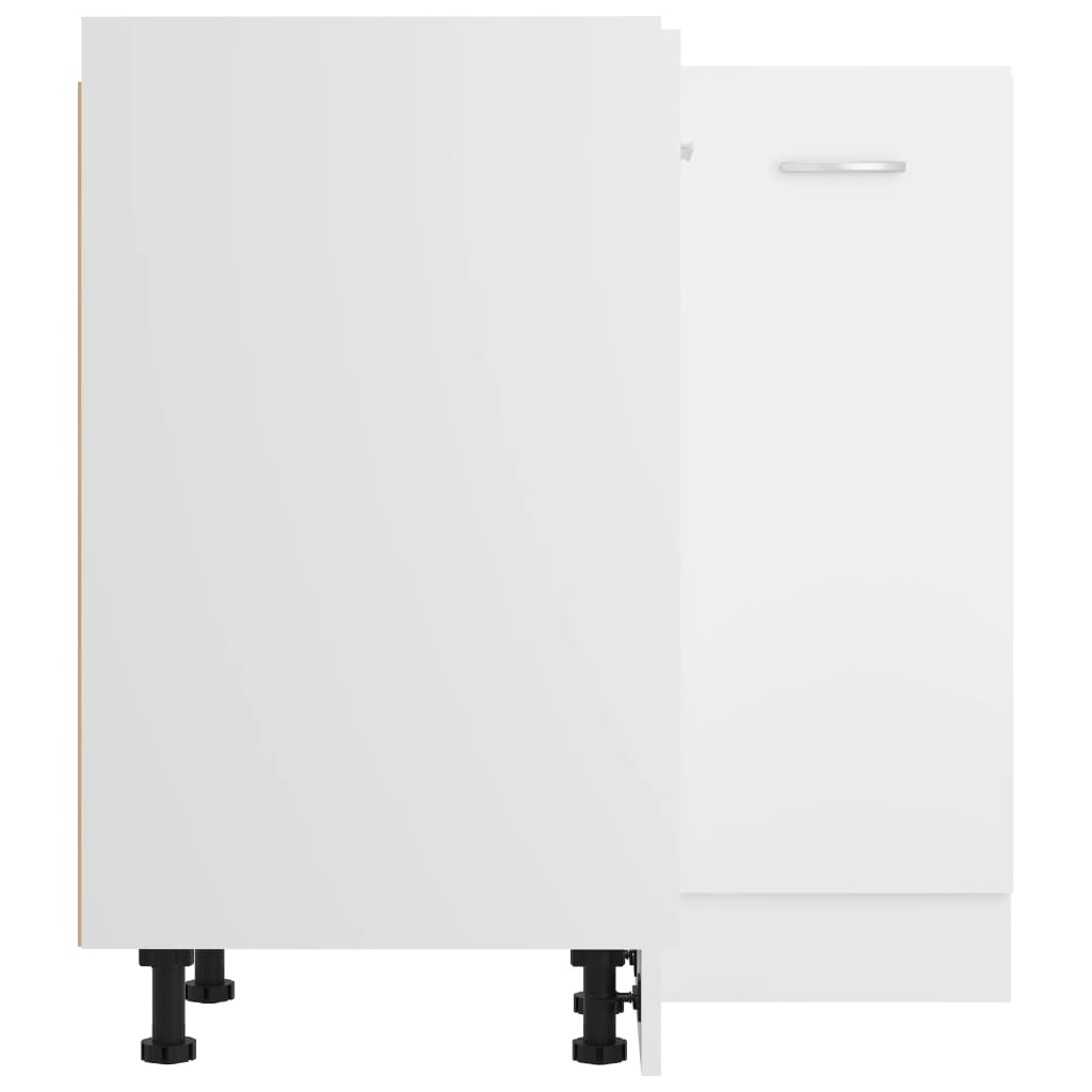 Hoekonderkast 75,5x75,5x80,5 cm bewerkt hout wit Hoekonderkast