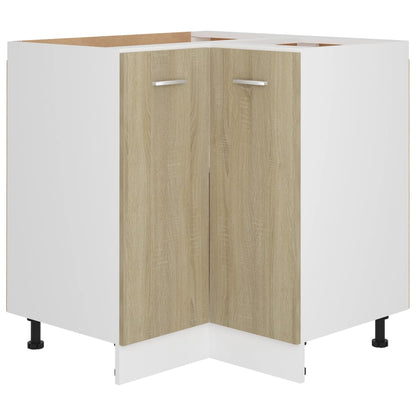 Hoekonderkast 75,5x75,5x80,5 cm spaanplaat sonoma eikenkleurig Hoekonderkast