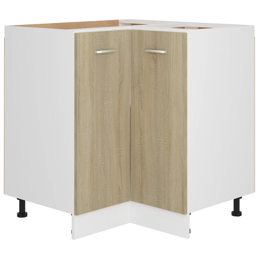 Hoekonderkast 75,5x75,5x80,5 cm spaanplaat sonoma eikenkleurig Hoekonderkast