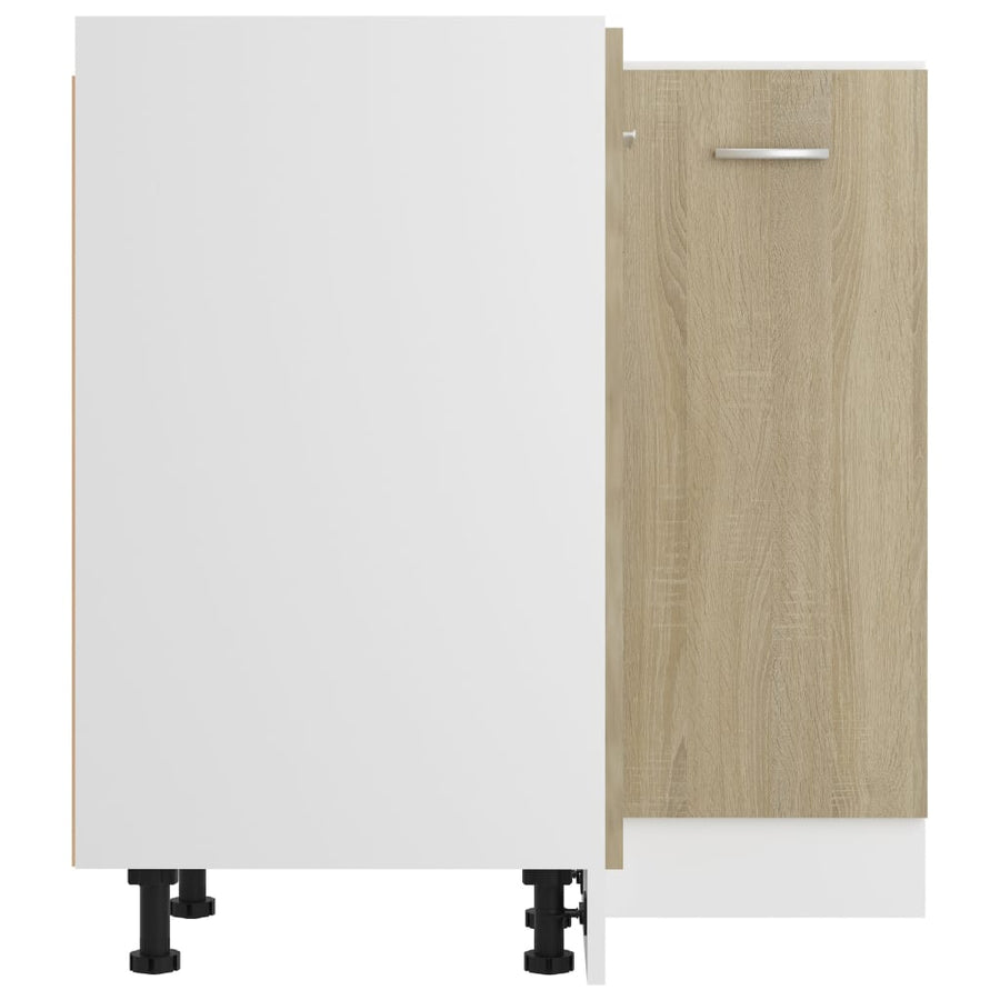 Hoekonderkast 75,5x75,5x80,5 cm spaanplaat sonoma eikenkleurig Hoekonderkast