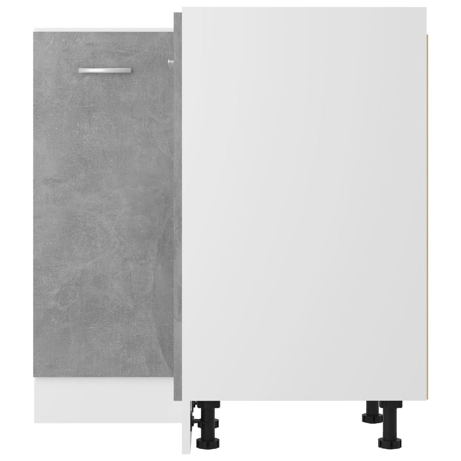 Hoekonderkast 75,5x75,5x80,5 cm spaanplaat betongrijs Hoekonderkast