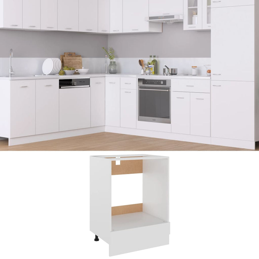 Ovenkast 60x46x81,5 cm bewerkt hout wit Ovenkast