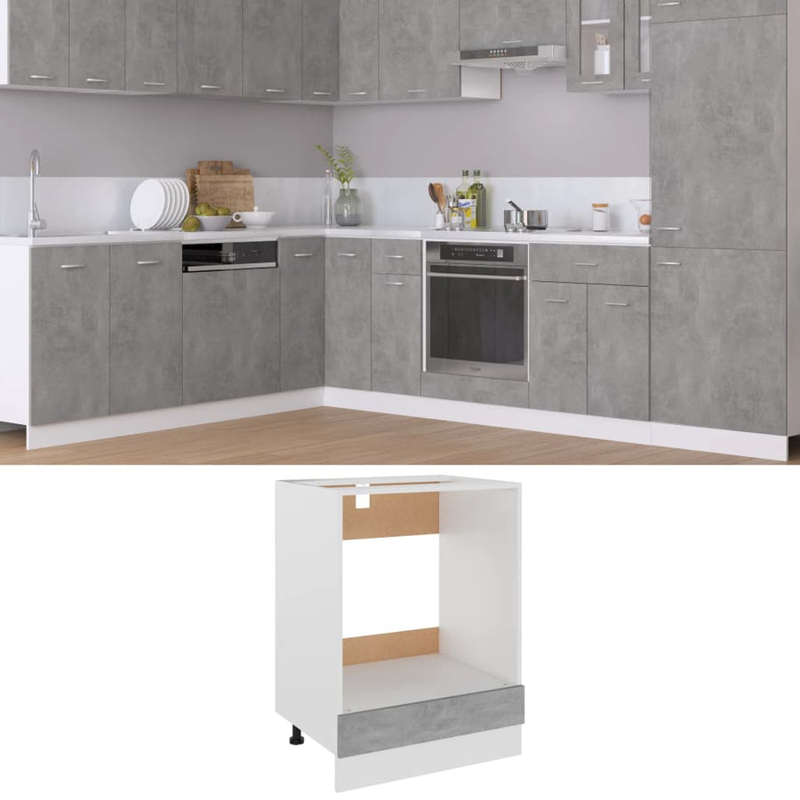 Ovenkast 60x46x81,5 cm spaanplaat betongrijs Ovenkast