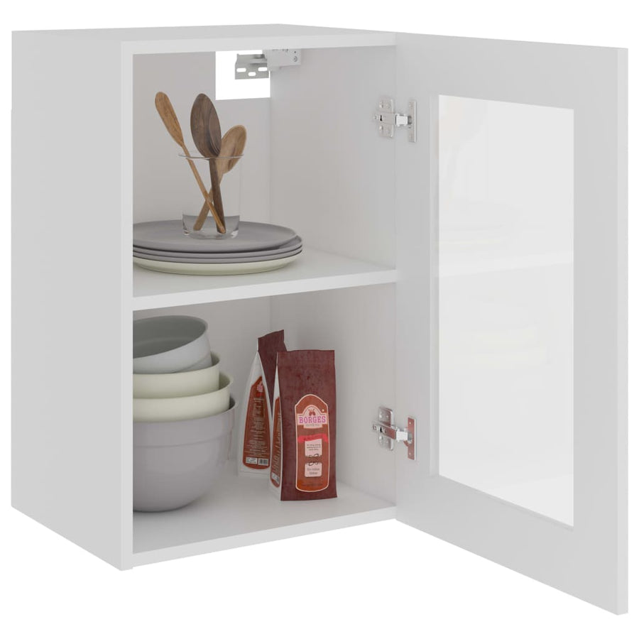 Hangkast 40x31x60 cm bewerkt hout wit Wit