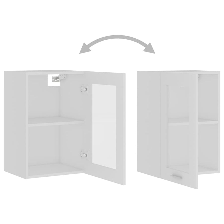 Hangkast 40x31x60 cm bewerkt hout wit Wit