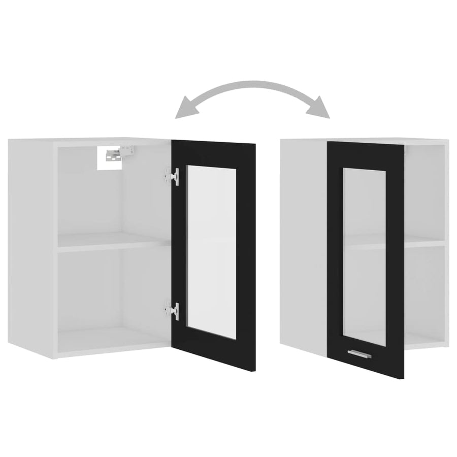 Hangkast 40X3X60 Cm Spaanplaat Zwart Hangkast glas 40 cm