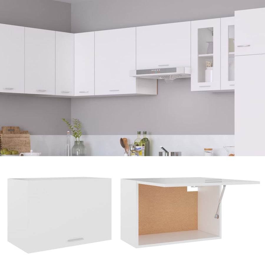 Hangkast 60x31x40 cm bewerkt hout wit handing cabinet with flip-up door