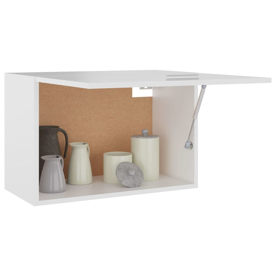 Hangkast 60x31x40 cm bewerkt hout wit handing cabinet with flip-up door