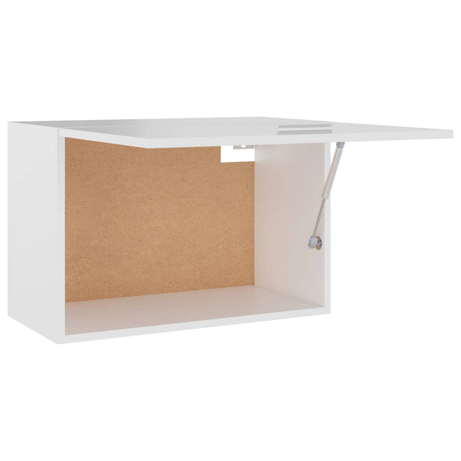 Hangkast 60x31x40 cm bewerkt hout wit handing cabinet with flip-up door