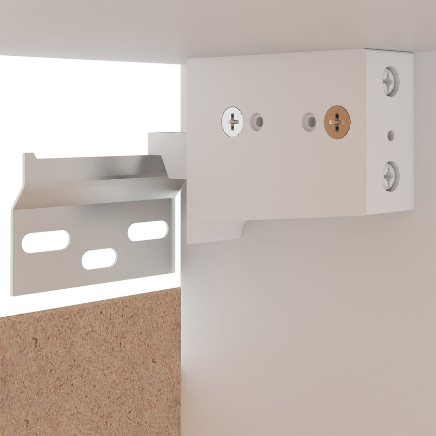 Hangkast 60x31x40 cm bewerkt hout wit handing cabinet with flip-up door