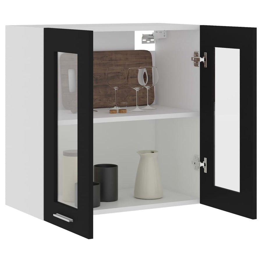 Hangkast 60x31x60 cm spaanplaat zwart Zwart