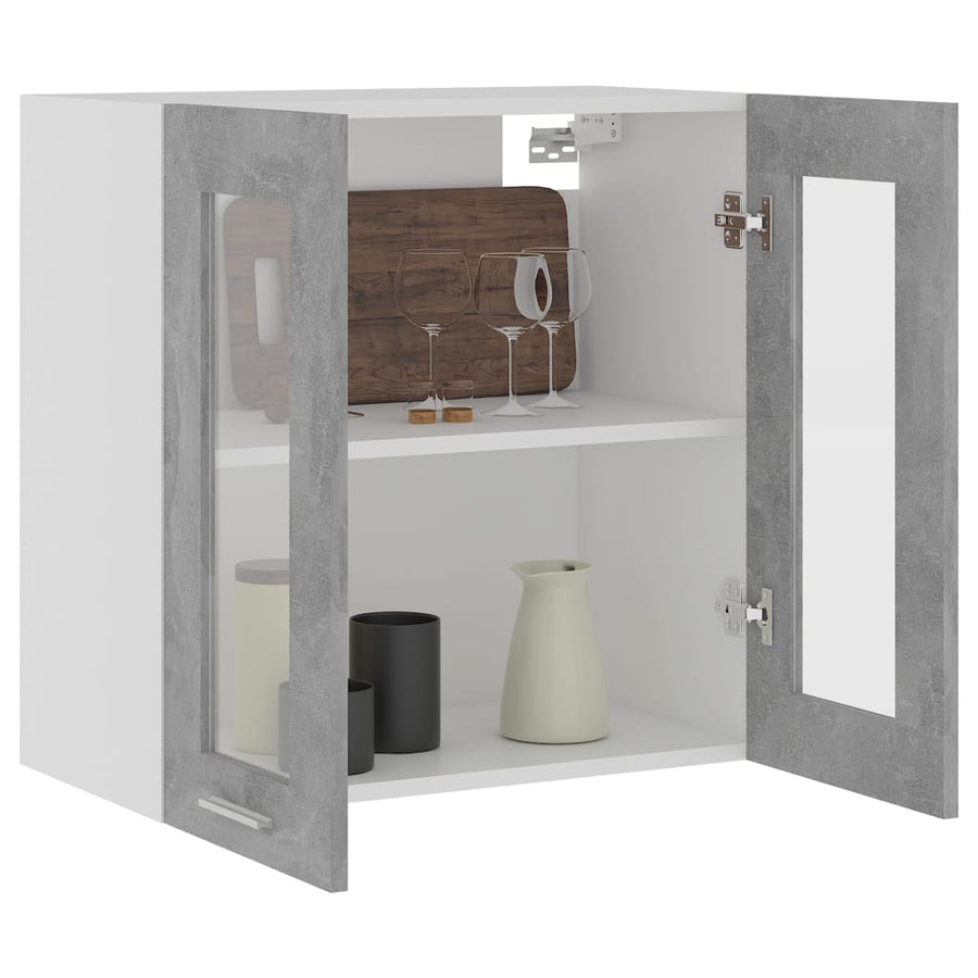 Hangkast 60x31x60 cm spaanplaat betongrijs Hangkast glas 60 cm