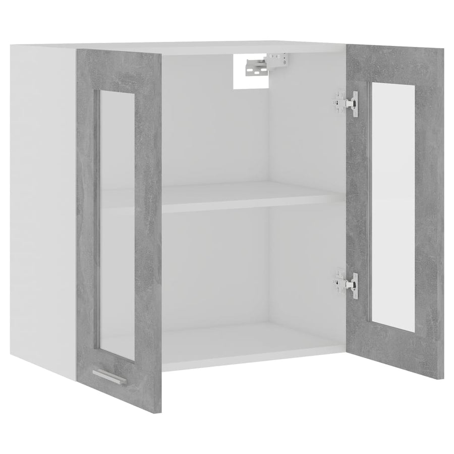 Hangkast 60x31x60 cm spaanplaat betongrijs Hangkast glas 60 cm