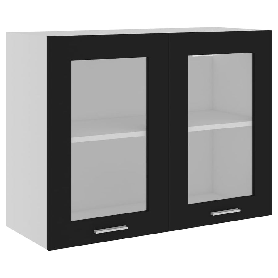 Hangkast 80x31x60 cm spaanplaat zwart Hangkast glas 80 cm