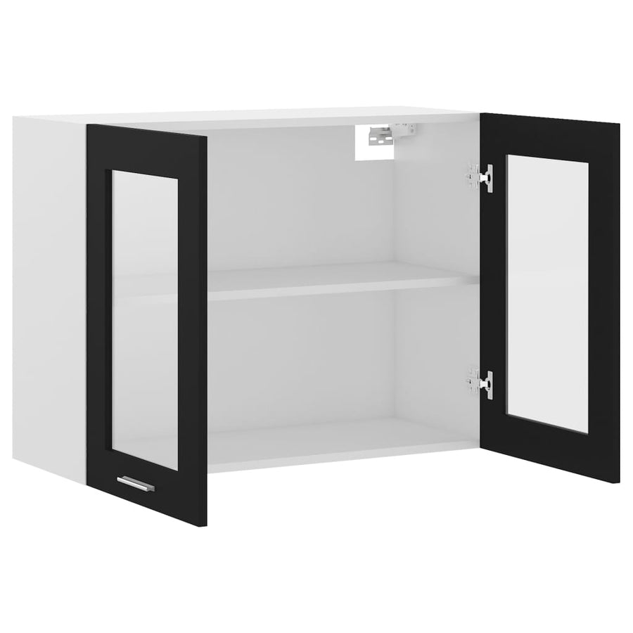 Hangkast 80x31x60 cm spaanplaat zwart Hangkast glas 80 cm