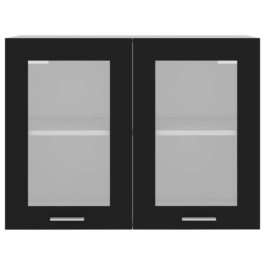 Hangkast 80x31x60 cm spaanplaat zwart Hangkast glas 80 cm
