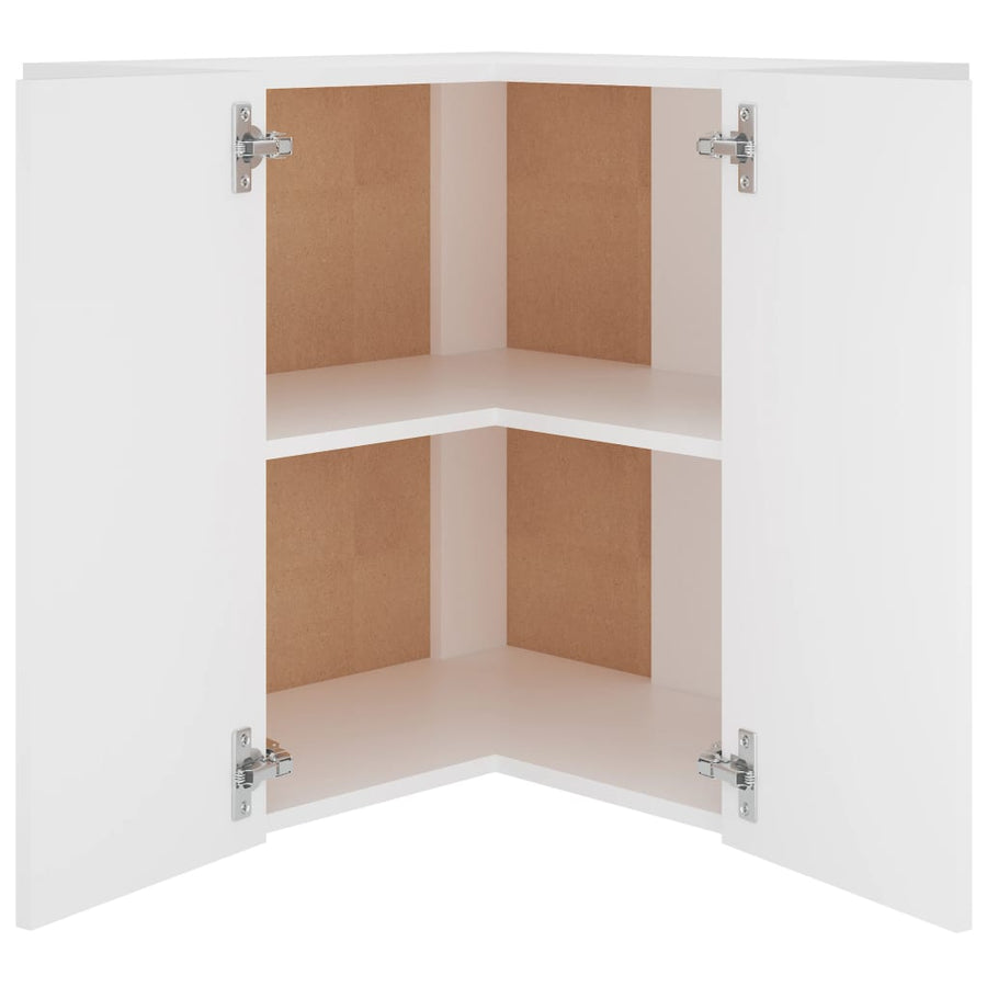 Hanghoekkast Lyon 57X57X60 Cm Bewerkt Hout Wit Hoogglans Wit