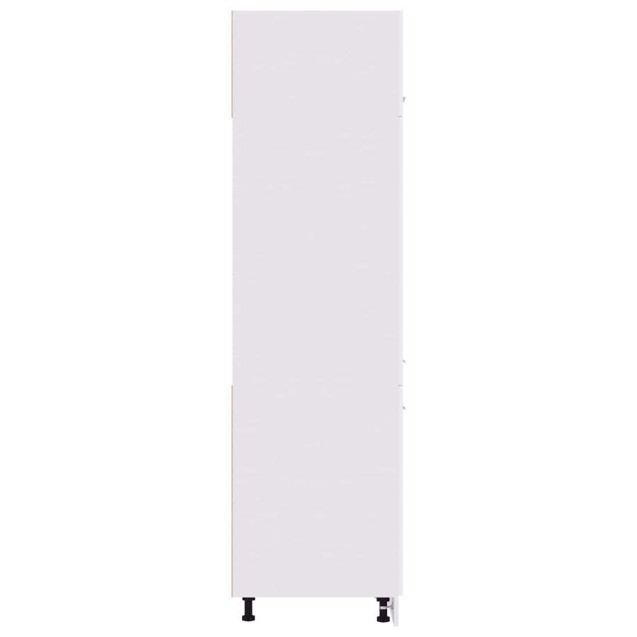 Ombouwkast voor koelkast Lyon 60x57x207 cm bewerkt hout wit