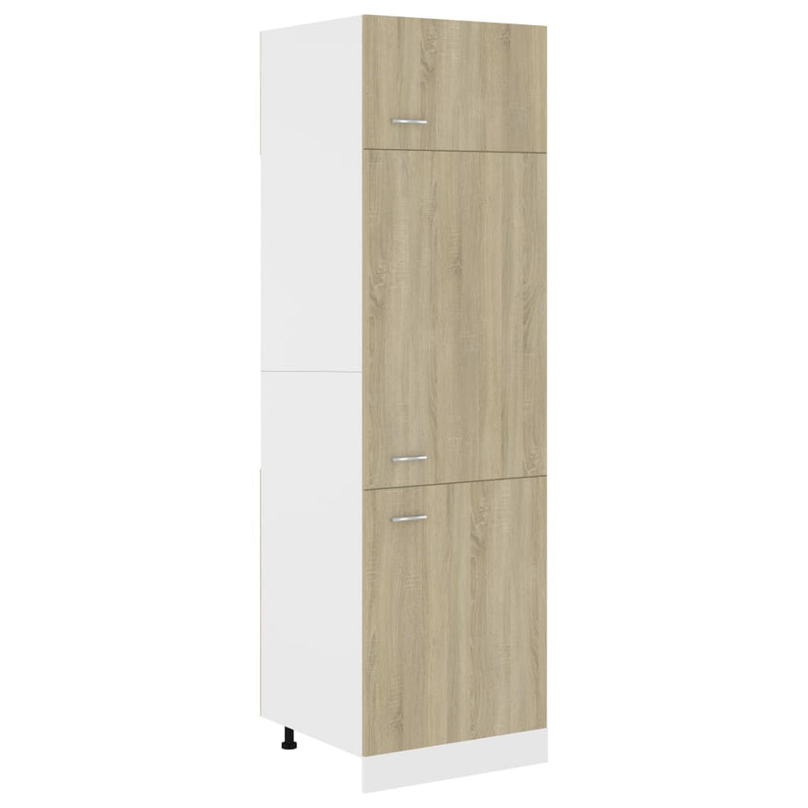 Koelkastkast 60x57x207 cm bewerkt hout sonoma eikenkleurig