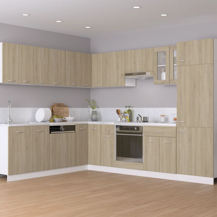 Koelkastkast 60x57x207 cm bewerkt hout sonoma eikenkleurig