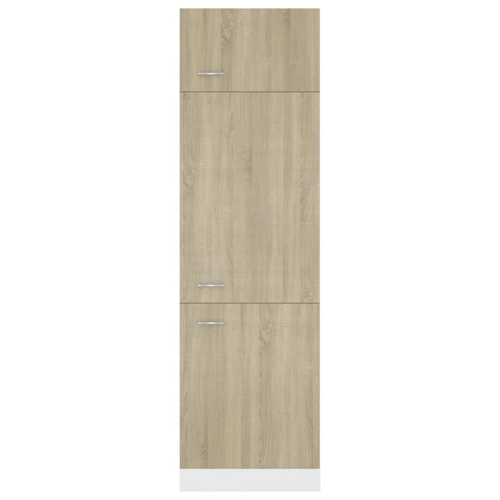 Koelkastkast 60x57x207 cm bewerkt hout sonoma eikenkleurig