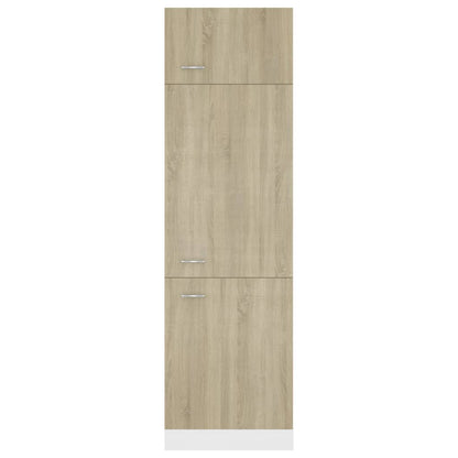 Koelkastkast 60x57x207 cm bewerkt hout sonoma eikenkleurig