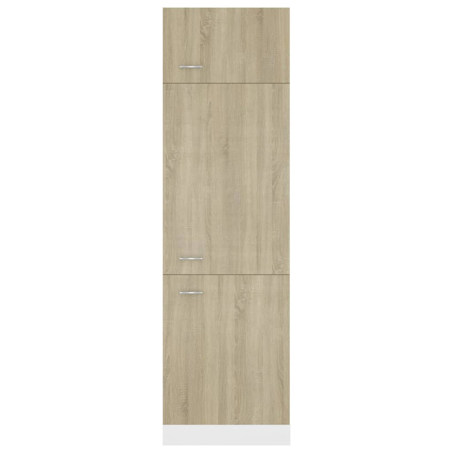 Koelkastkast 60x57x207 cm bewerkt hout sonoma eikenkleurig
