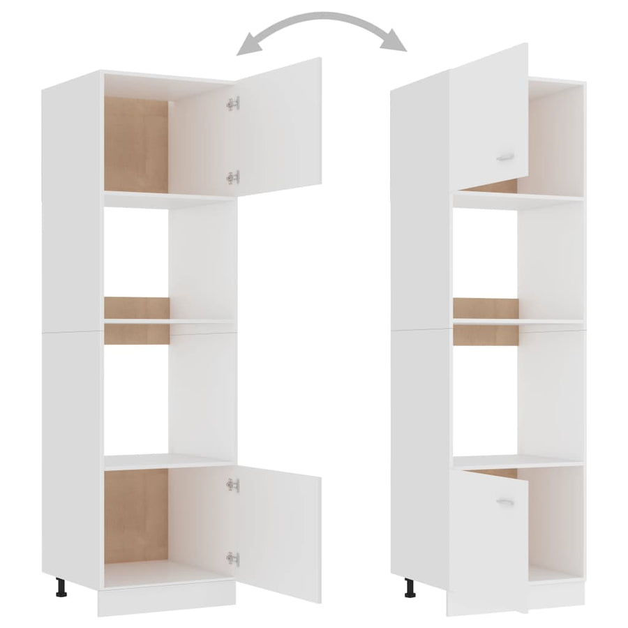 Magnetronkast 60x57x207 cm bewerkt hout wit Magnetronkast