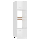 Magnetronkast 60x57x207 cm bewerkt hout hoogglans wit