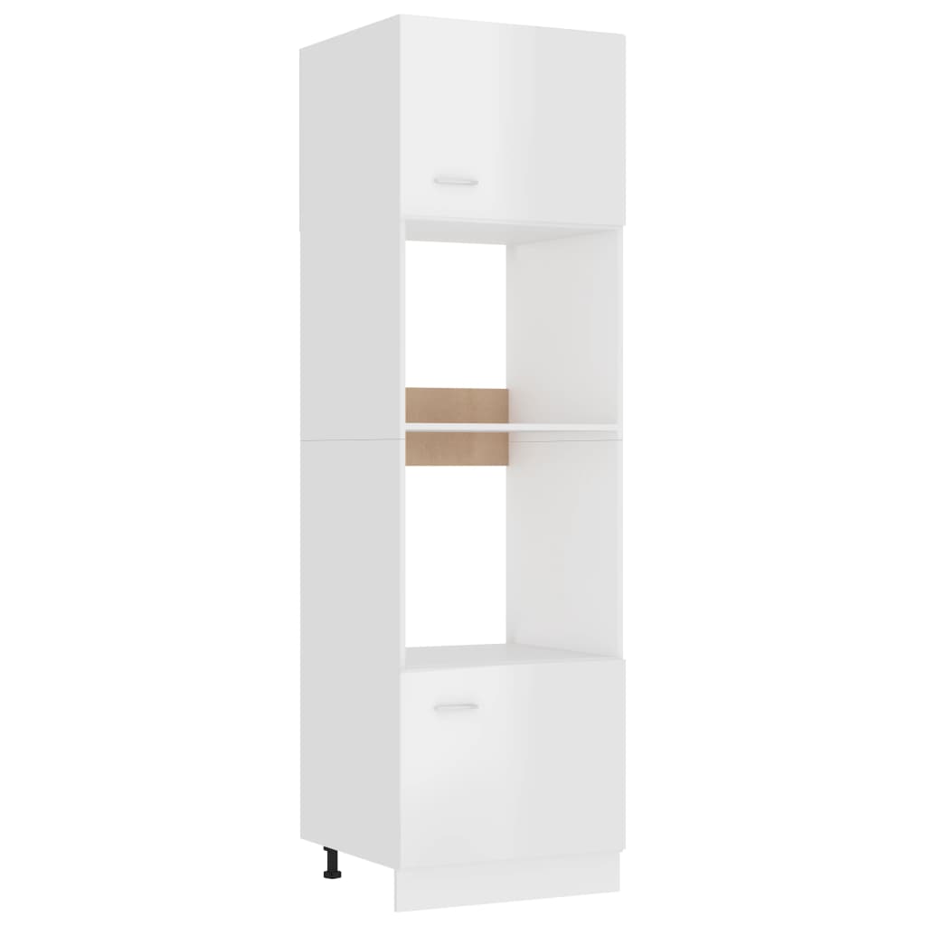Magnetronkast Lyon 60x57x207 cm bewerkt hout hoogglans wit