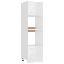 Magnetronkast Lyon 60x57x207 cm bewerkt hout hoogglans wit