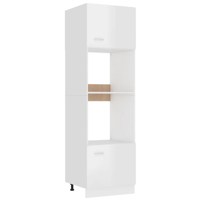 Magnetronkast Lyon 60x57x207 cm bewerkt hout hoogglans wit