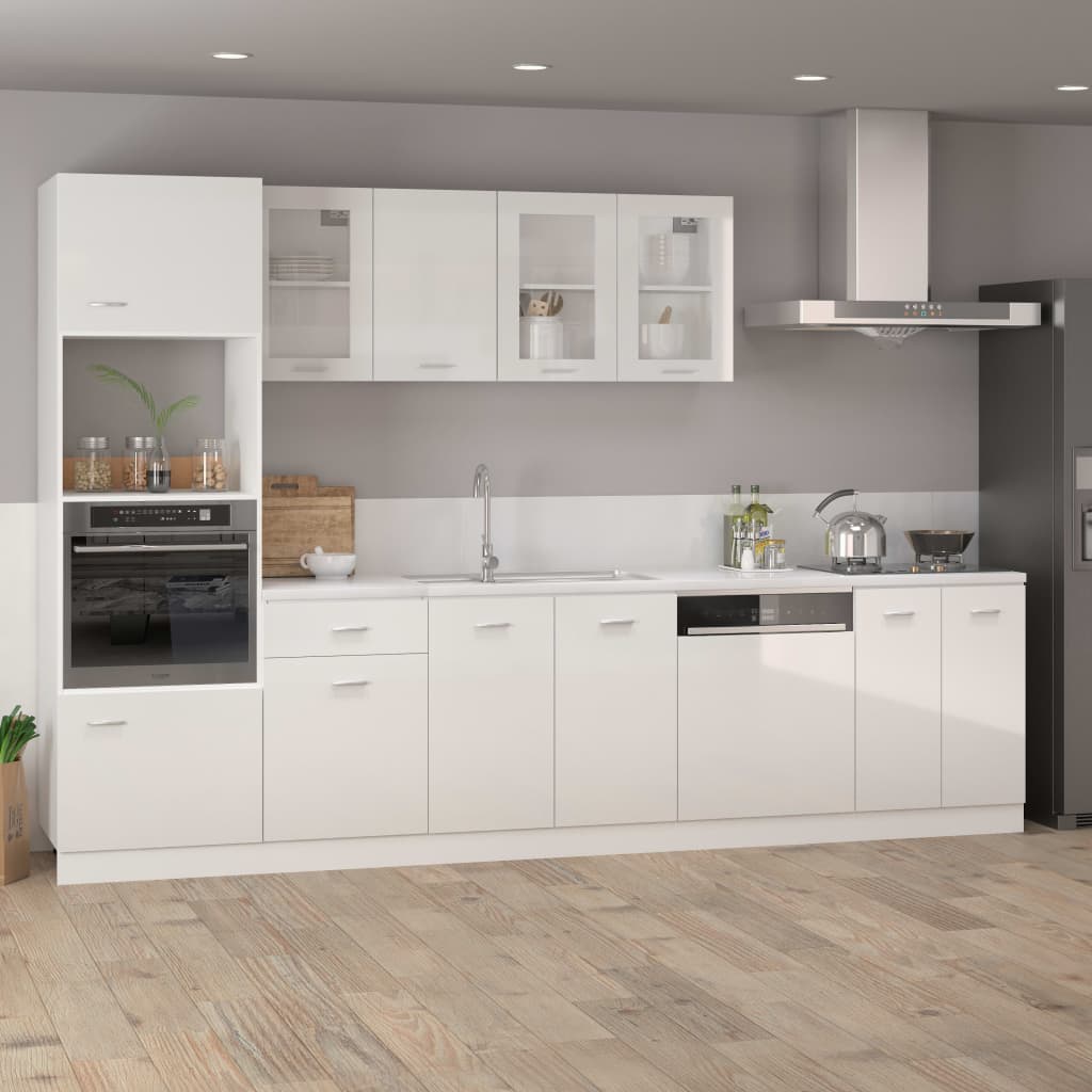 Magnetronkast Lyon 60x57x207 cm bewerkt hout hoogglans wit