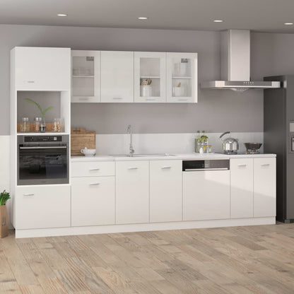 Magnetronkast Lyon 60x57x207 cm bewerkt hout hoogglans wit