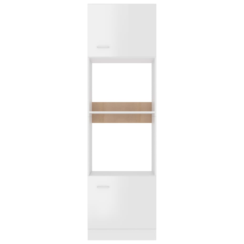 Magnetronkast Lyon 60x57x207 cm bewerkt hout hoogglans wit