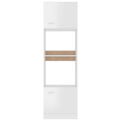Magnetronkast Lyon 60x57x207 cm bewerkt hout hoogglans wit
