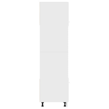 Magnetronkast Lyon 60x57x207 cm bewerkt hout hoogglans wit