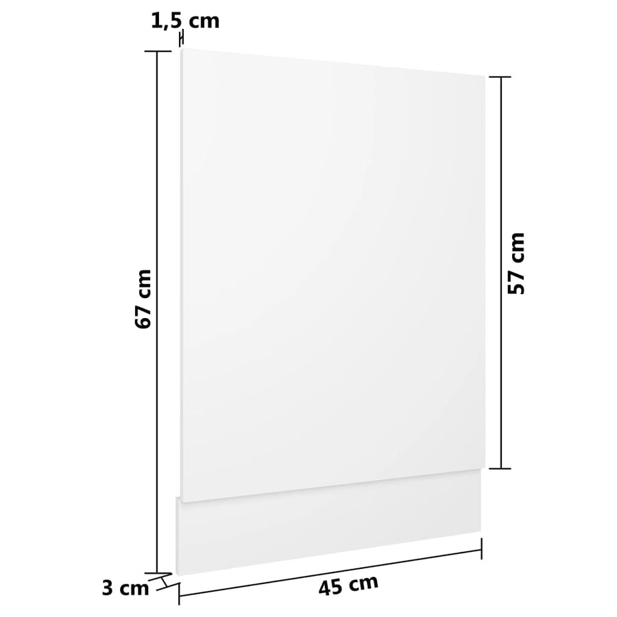 Vaatwasserpaneel Lyon 45x3x67 cm bewerkt hout wit