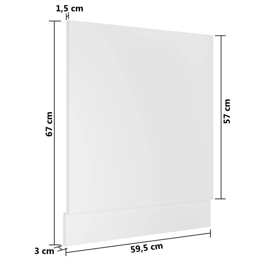Vaatwasserpaneel Lyon 59,5x3x67 cm bewerkt hout wit