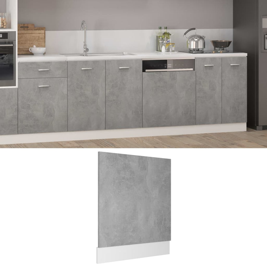 Vaatwasserpaneel Lyon 59,5x3x67 cm bewerkt hout betongrijs