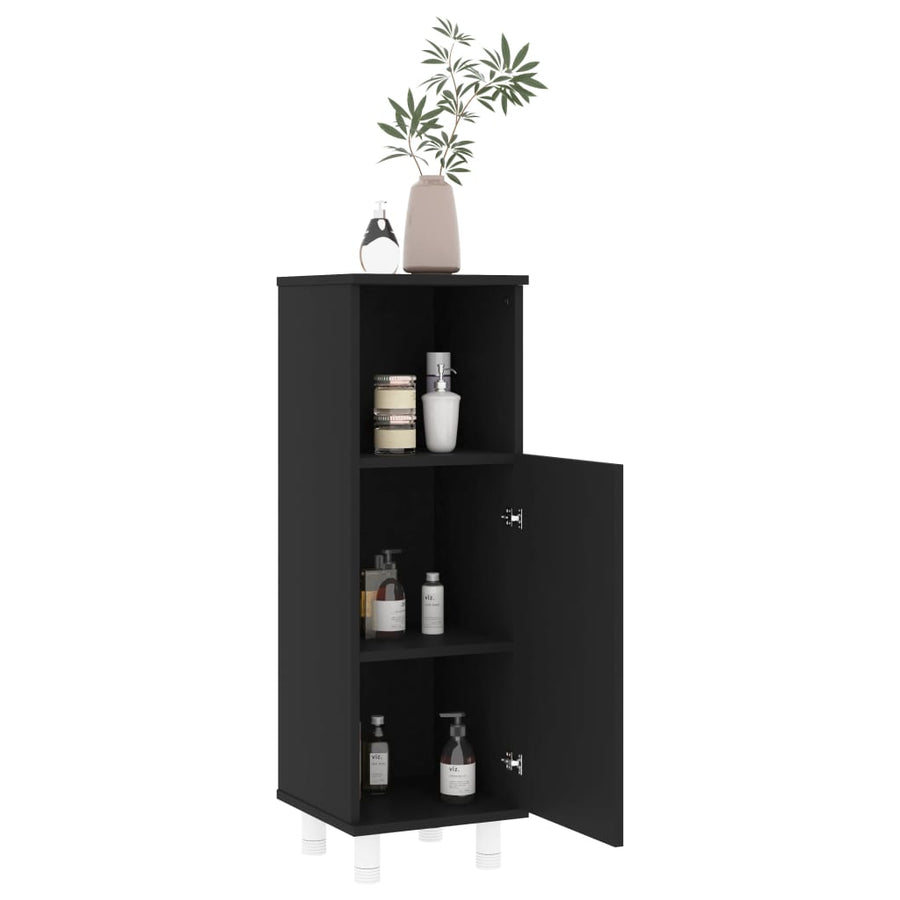 Badkamerkast 30X30X95 Cm Spaanplaat Zwart