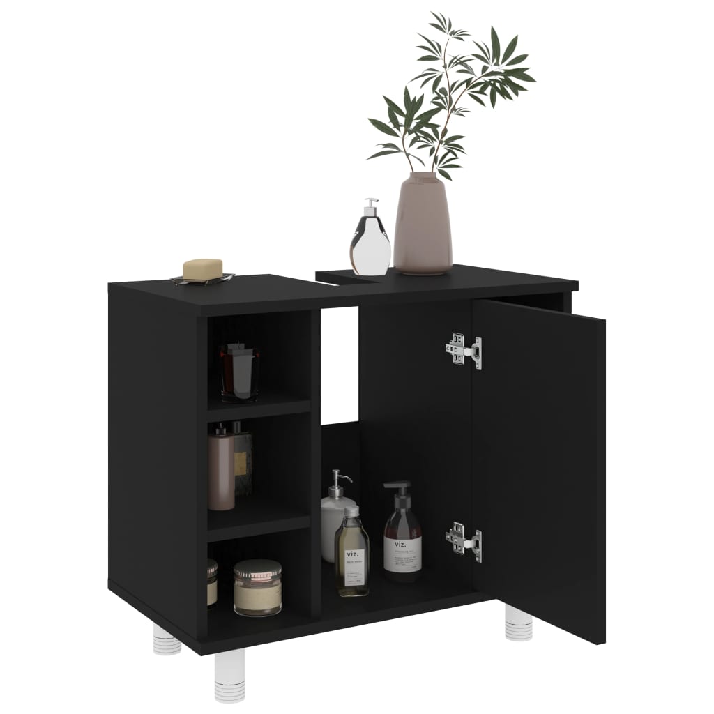 Badkamerkast 60X32X53,5 Cm Spaanplaat Zwart