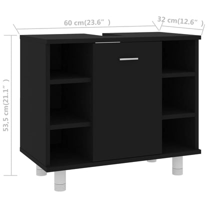 Badkamerkast 60X32X53,5 Cm Spaanplaat Zwart